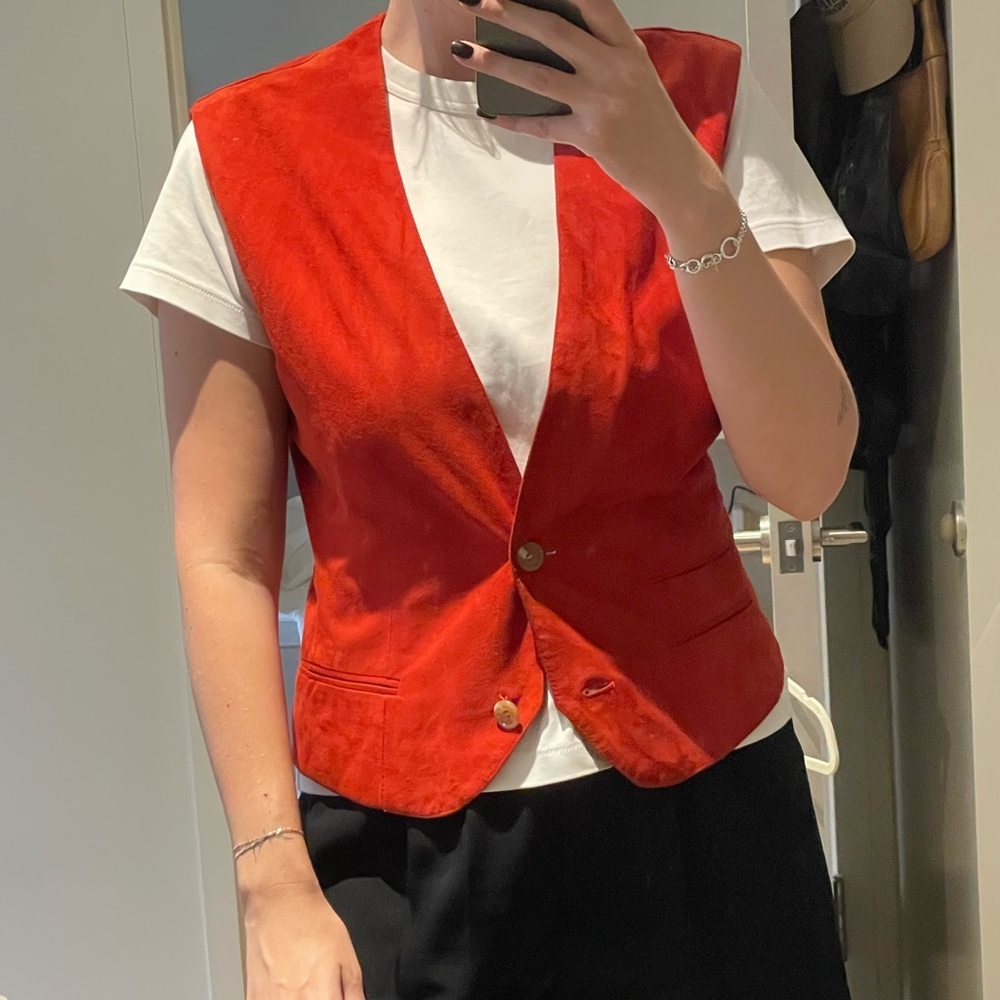 Men's Red Blazer Vest